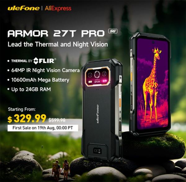 Защищённые смартфоны Ulefone Armor 27T Pro с тепловизором FLIR доступны в рамках распродажи